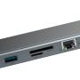 Переходник Baseus для MacBook HUB Enjoyment Series (Type-C to USB3.0+HDMI+SD/MMC+TF/Micro+LAN+VGA+PD+AUX) (CATSX-F0G) Deep Grey, темно-серый