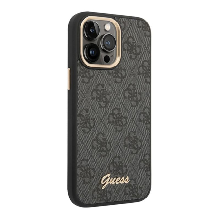 Чехол Guess для iPhone 14 Pro Max PU 4G Script metal logo Hard (GUHCP14XHG4SHK) Черный
