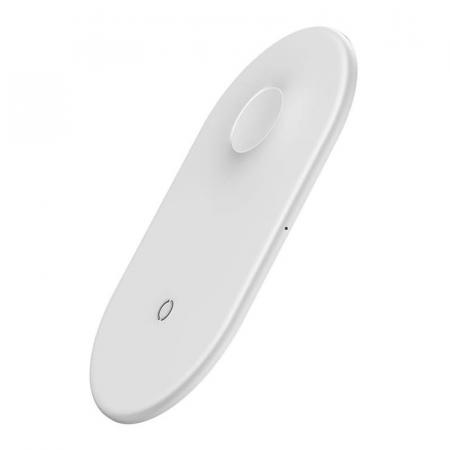 Беспроводное зарядное устройство Baseus 2в1 Smart Wireless Charger (WX2IN1-B02) White, белый