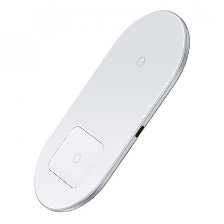Беспроводное зарядное устройство Baseus 2в1 Simple Wireless Charger (BS-W508 WXJK-C02) White, белый Беспроводное зарядное устройство Baseus 2в1 Simple Wireless Charger (BS-W508 WXJK-C02) White, белый