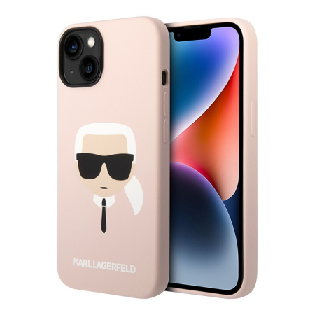 Чехол Karl Lagerfeld для iPhone 14 Plus с MagSafe Liquid silicone Karl's head Hard (KLHMP14MSLKHLP) Розовый Чехол Karl Lagerfeld для iPhone 14 Plus с MagSafe Liquid silicone Karl's head Hard (KLHMP14MSLKHLP) Розовый