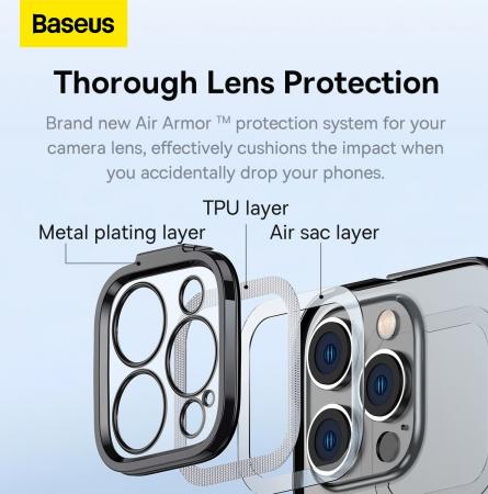 Чехол Baseus для iPhone 14 Pro Max Glitter PC case +Tempered glass (ARMC021101) Черный