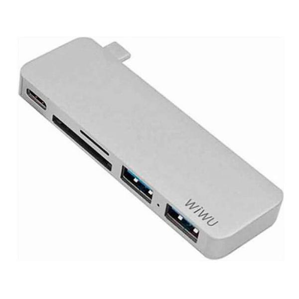 Переходник WiWU для MacBook Type-C Hub 5в1 (C1) Space Grey, серый космос
