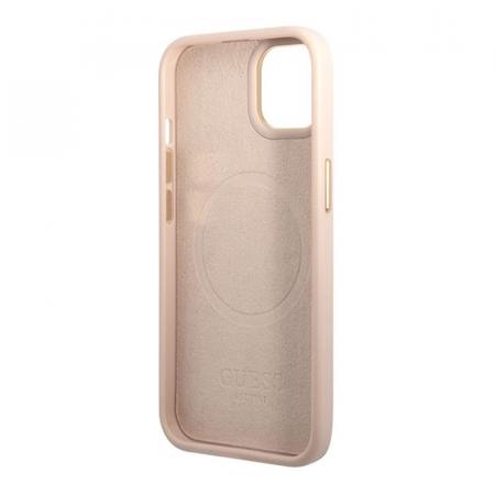 Чехол Guess для iPhone 13 с Magsafe PU 4G Plate metal logo Hard (GUHMP13MU4GPRP) Розовый Чехол Guess для iPhone 13 с Magsafe PU 4G Plate metal logo Hard (GUHMP13MU4GPRP) Розовый