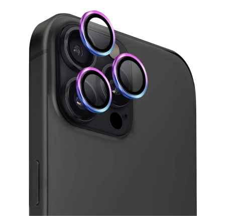 Стекло для камеры iPhone 16 Pro/16 Pro Max UNIQ OPTIX Camera Lens AluGuard (IP6.3P-6.9P(2024)-ALENSIRD) Радужный