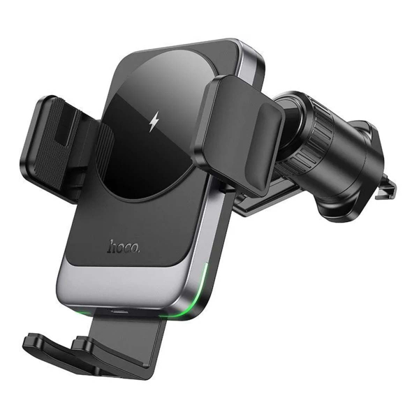 Держатель автомобильный для телефона HOCO HW13 magnetic wireless fast charging car holder(air outlet) (в воздуховод) черный