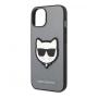 Чехол Karl Lagerfeld для iPhone 14 PU Saffiano Choupette head Patch Hard (KLHCP14SSAPCHG) Серебристый