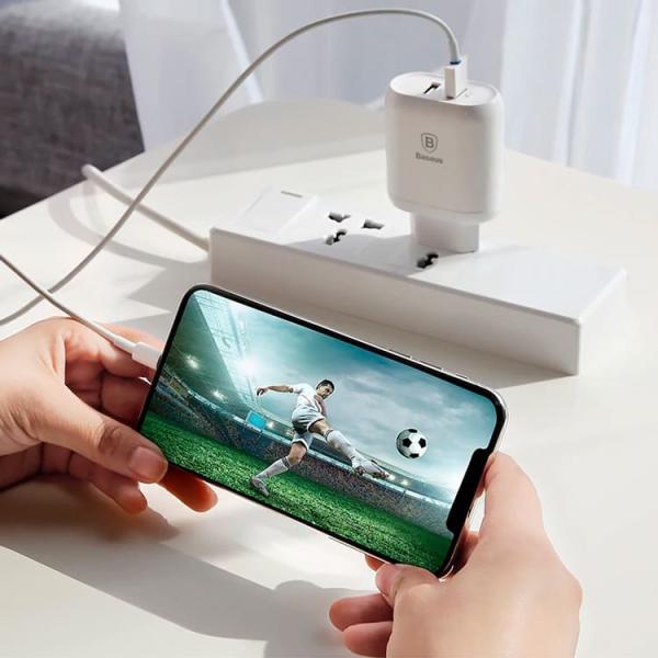 Зарядное устройство USB-A + USB Quick Charge 23 Вт Bojure Series (CCALL-AG02), белый