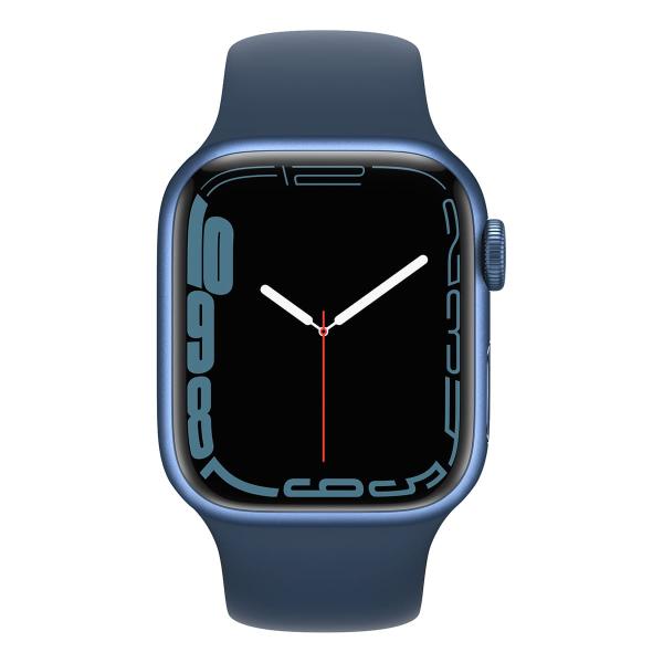 Apple Watch Series 7, 45 мм корпус из алюминия синего цвета, спортивный ремешок «синий омут» Apple Watch Series 7, 45 мм корпус из алюминия синего цвета, спортивный ремешок «синий омут»