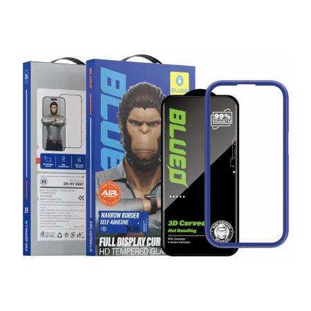 Стекло для iPhone 17 Pro/17/16 Pro BlueO Self-Adhensive +installer 3D (BL067) Чёрный