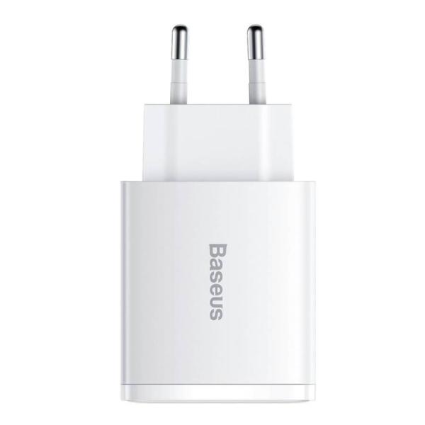 Зарядное устройство Baseus Compact Quick Charger 2 USB-A + USB Type-C 30 Вт EU (CCXJ-E02), белый