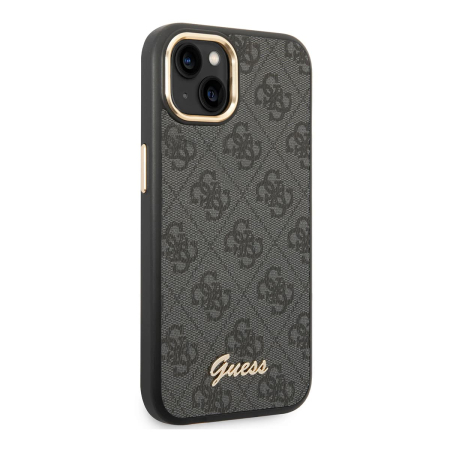 Чехол Guess для iPhone 14 Plus CG Mobile PU 4G Script metal logo Hard (GUHCP14MHG4SHK) Черный