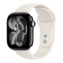 Apple Watch Series 11, 46 мм корпус из алюминия цвета «Jet Black», ремешок Sport Band размера S/M цвета «Light Blush»