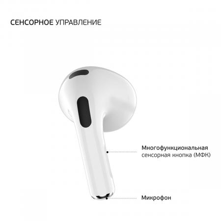 Беспроводные наушники с микрофоном Deppa Air Nova, TWS, BT 5.1, 300 мАч, QI (44192) Белый Беспроводные наушники с микрофоном Deppa Air Nova, TWS, BT 5.1, 300 мАч, QI (44192) Белый