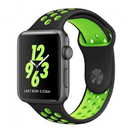 Ремешок Nike+ "Silicone Sport Band" Apple Watch 38/40 мм Черно-зеленый Ремешок Nike+ "Silicone Sport Band" Apple Watch 38/40 мм Черно-зеленый