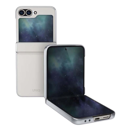 Чехол для Samsung Galaxy Z Flip 6 UNIQ ORA Premium leatherette Белый