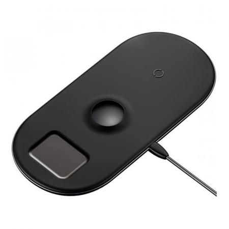 Беспроводное зарядное устройство Baseus 3в1 Smart Wireless Charger (WX3IN1-C01) Black, черный