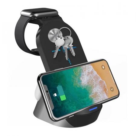 Док-станция Three in one Wireless Charger Station 3в1 15W (H-18) Black, черный Док-станция Three in one Wireless Charger Station 3в1 15W (H-18) Black, черный