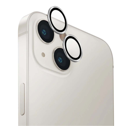 Стекло для камеры iPhone 14/14 Plus UNIQ OPTIX Camera Lens protector Aluminium (3 шт.) 0.25 мм (IP6.1-6.7M-LENSSIL) Серебристый