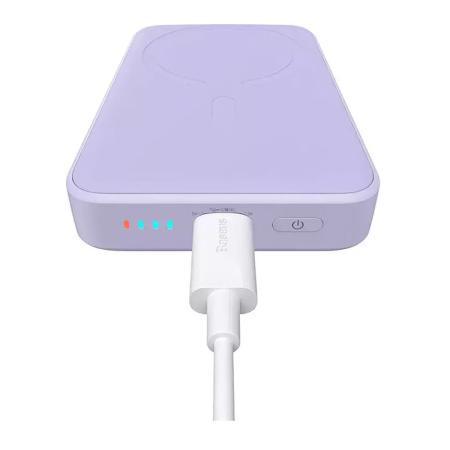 Внешний аккумулятор Baseus Magnetic Wireless Charging Power Bank 10000mAh 20W с поддержкой беспроводной зарядки (PPCXM10) Фиолетовый