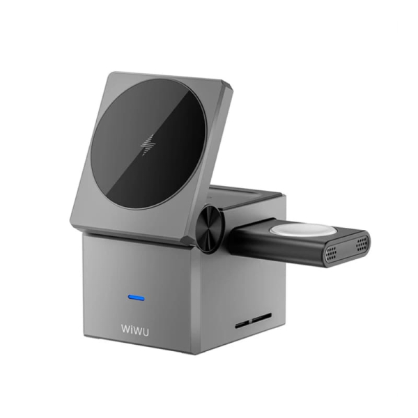 Док-станция WiWU Small Aquare 3в1 wireless charger (Wi-W030) Gray