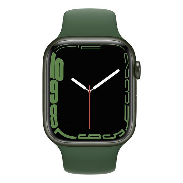 Apple Watch Series 7, 41 мм корпус из алюминия зеленого цвета, спортивный  ремешок «зелёный клевер» Apple Watch Series 7, 41 мм корпус из алюминия зеленого цвета, спортивный  ремешок «зелёный клевер»