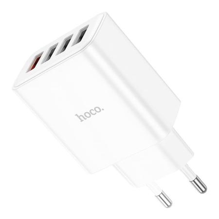 Зарядное устройство USB hoco. QC3.0 4USB порта 28,5Вт (C102A) Белый