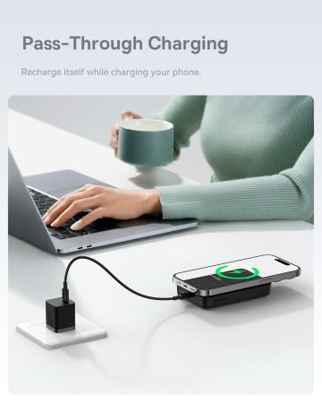 Внешний аккумулятор Baseus Magnetic Mini Wireless Fast Charge Power Bank 10000mAh 30W с поддержкой беспроводной зарядки PPCX110201 (PPCXM1030) Черный