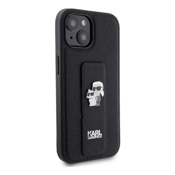 Чехол Karl Lagerfeld для iPhone 15 Karl hc gripstand saffiano kc pins (KLHCP15SGSAKCPK) Черный