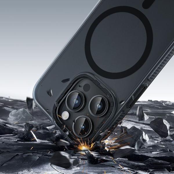 Чехол hoco. DROP PROOF Magnetic Smartphone Case для Apple iPhone 15 Pro Прозрачный черный
