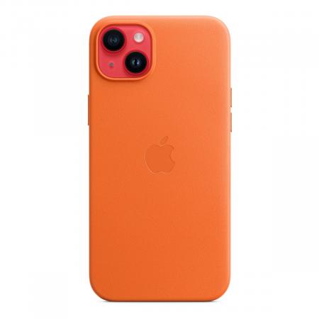 Чехол Leather Case MagSafe для Apple iPhone 14 Plus «Orange» Чехол Leather Case MagSafe для Apple iPhone 14 Plus «Orange»