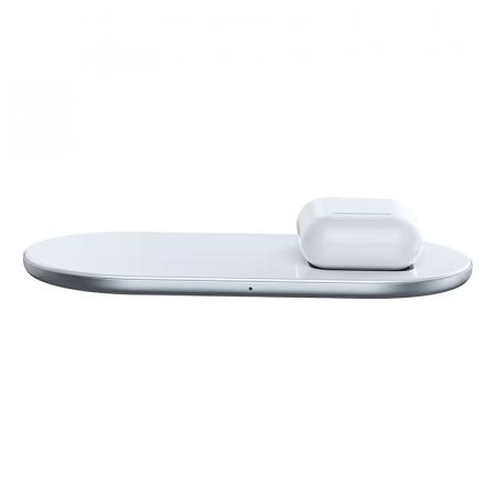 Беспроводное зарядное устройство Baseus 2в1 Simple Wireless Charger (BS-W508 WXJK-C02) White, белый Беспроводное зарядное устройство Baseus 2в1 Simple Wireless Charger (BS-W508 WXJK-C02) White, белый