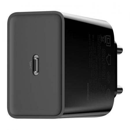 Сетевое зарядное устройство USB Type-C Baseus Speed Mini 18 Вт (CCFS-X01) Черный Сетевое зарядное устройство USB Type-C Baseus Speed Mini 18 Вт (CCFS-X01) Черный