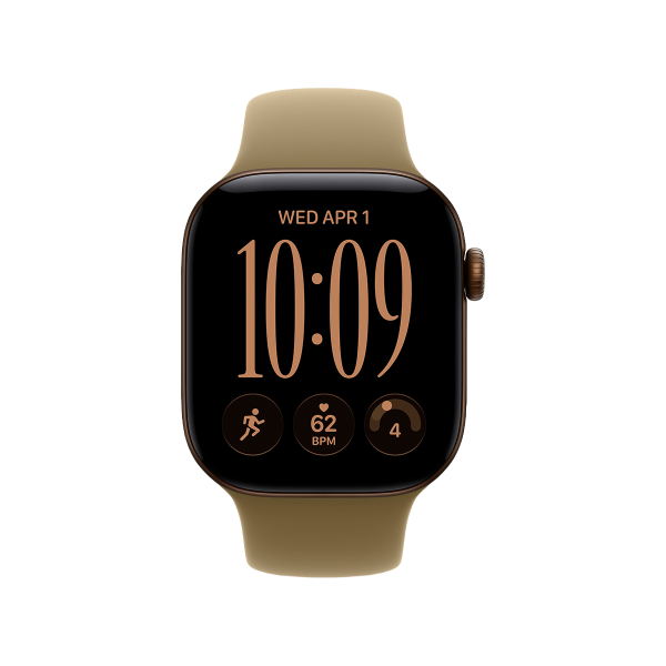 Apple Watch Series 12, 42 мм корпус из алюминия цвета «Dark Bronze», ремешок Sport Band размера M/L цвета «Olive»
