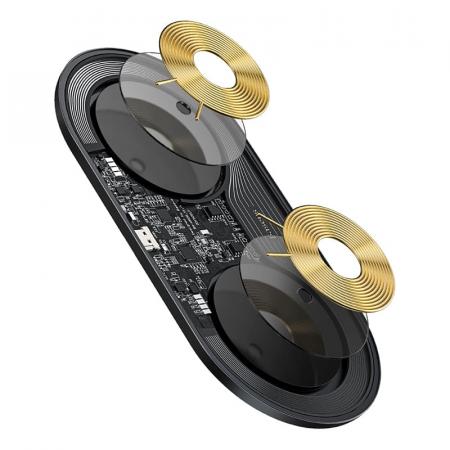Беспроводное зарядное устройство Baseus 2в1 Simple Wireless Charger (BS-W508 WXJK-CA02) Black, черный Беспроводное зарядное устройство Baseus 2в1 Simple Wireless Charger (BS-W508 WXJK-CA02) Black, черный