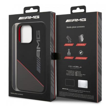 Чехол AMG для iPhone 14 Pro Max c MagSafe CG Mobile Liquid silicone Two tones Red line Hard (AMHMP14XRGDBK) Черный