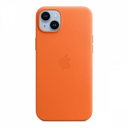 Чехол Leather Case MagSafe для Apple iPhone 14 Plus «Orange» Чехол Leather Case MagSafe для Apple iPhone 14 Plus «Orange»