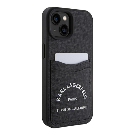 Чехол Karl Lagerfeld для iPhone 15 Cardslot PU Saffiano RSG 3D rubber logo Hard (KLHCP15SSAPRSGK) Черный Чехол Karl Lagerfeld для iPhone 15 Cardslot PU Saffiano RSG 3D rubber logo Hard (KLHCP15SSAPRSGK) Черный