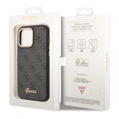 Чехол Guess для iPhone 14 Pro CG Mobile PU 4G Script metal logo Hard (GUHCP14LHG4SHK) Черный Чехол Guess для iPhone 14 Pro CG Mobile PU 4G Script metal logo Hard (GUHCP14LHG4SHK) Черный