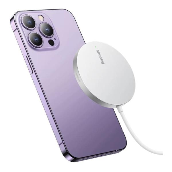 Беспроводное зарядное устройство Baseus Simple Mini3 Magnetic Wireless Charger 15W CCJJ040012 (BS-W529) White, белый