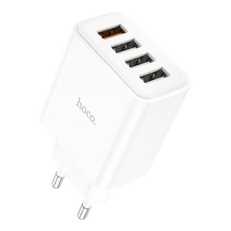 Зарядное устройство USB hoco. QC3.0 4USB порта 28,5Вт (C102A) Белый