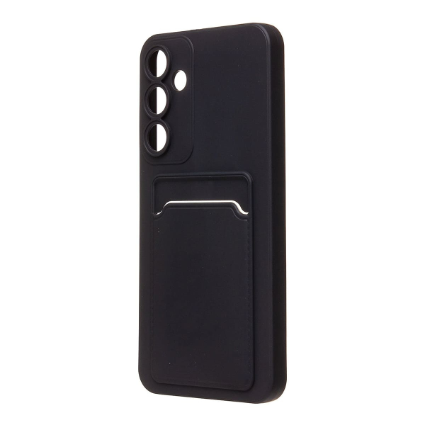 Чехол для Samsung Galaxy A55 Silicone Case с картхолдером Черный