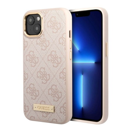 Чехол Guess для iPhone 13 с Magsafe PU 4G Plate metal logo Hard (GUHMP13MU4GPRP) Розовый Чехол Guess для iPhone 13 с Magsafe PU 4G Plate metal logo Hard (GUHMP13MU4GPRP) Розовый
