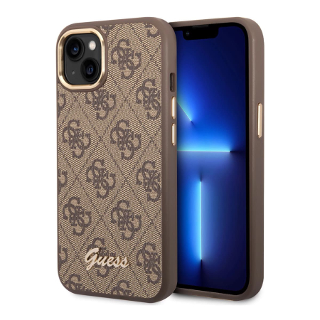Чехол Guess для iPhone 14 Plus CG Mobile PU 4G Script metal logo Hard (GUHCP14MHG4SHW) Коричневый Чехол Guess для iPhone 14 Plus CG Mobile PU 4G Script metal logo Hard (GUHCP14MHG4SHW) Коричневый