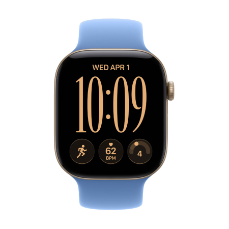 Apple Watch Series 12, 46 мм корпус из алюминия цвета «Space Gray», ремешок Solo Loop цвета «Wildflower Blue»