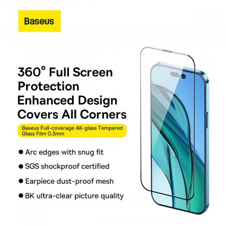 Стекло для iPhone 14 Pro Max Baseus All-glass Dust-proof 1шт +FastStick (SGBL230302) Прозрачное