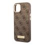 Чехол Guess для iPhone 13 с Magsafe PU 4G Plate metal logo Hard (GUHMP13MU4GPRW) Коричневый