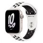 Apple Watch Nike SE (2022), 44 мм корпус из алюминия цвета «Starlight», ремешок Nike Sport Band размера S/M цвета «Summit White/Black» Apple Watch Nike SE (2022), 44 мм корпус из алюминия цвета «Starlight», ремешок Nike Sport Band размера S/M цвета «Summit White/Black»