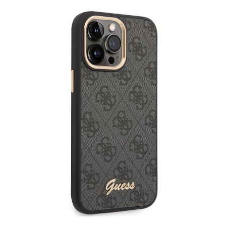 Чехол Guess для iPhone 14 Pro CG Mobile PU 4G Script metal logo Hard (GUHCP14LHG4SHK) Черный Чехол Guess для iPhone 14 Pro CG Mobile PU 4G Script metal logo Hard (GUHCP14LHG4SHK) Черный
