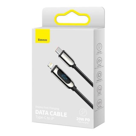 Кабель Baseus Display Fast Charging Data Cable Type-C - Lighting 20W, 1 м (CATLSK-01) Черный